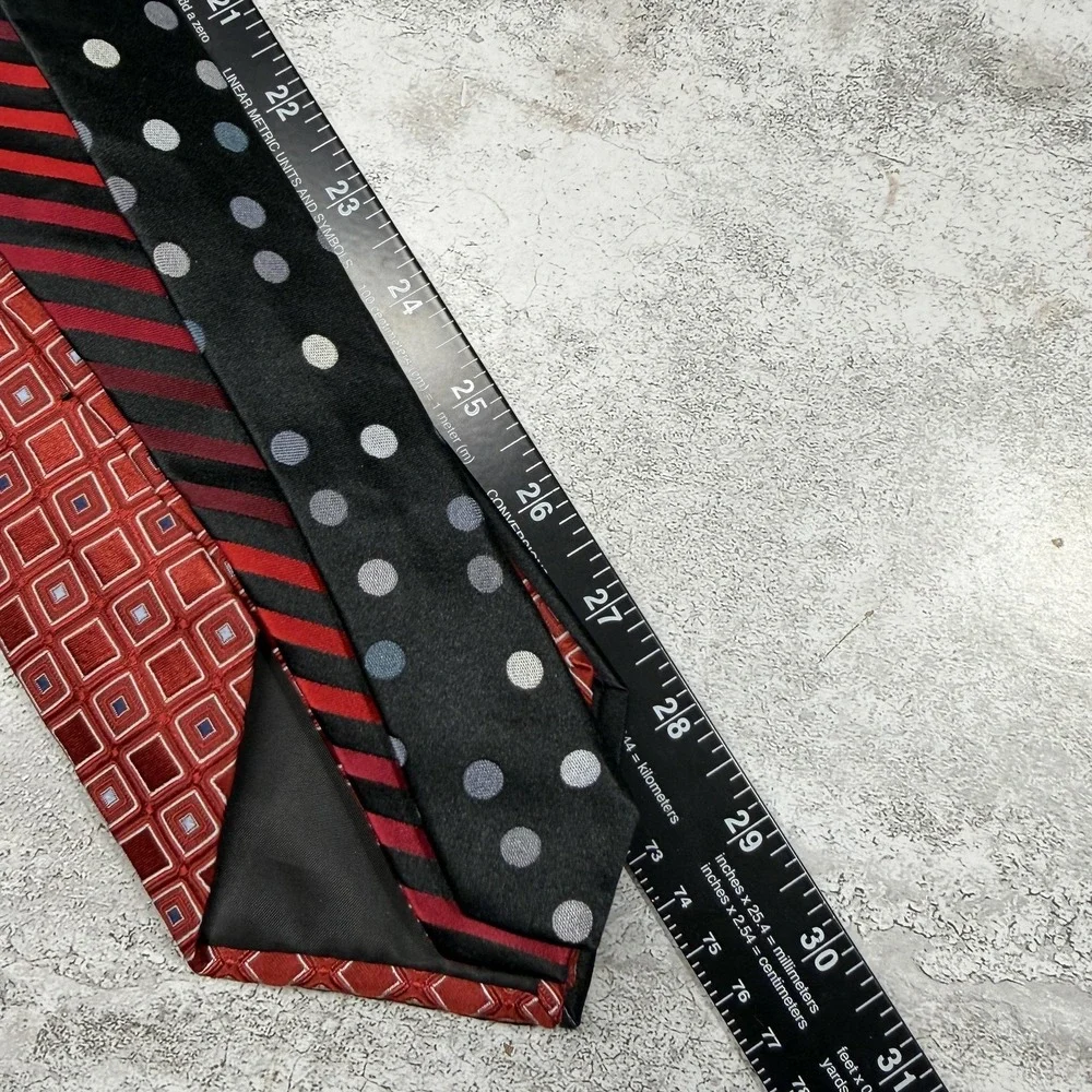 Croft & Barrow Silk Tie Set 3 Mens One Size Multicolor Striped 100% Silk Necktie